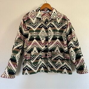 Vintage Studio West Cream Green Western Blazer Jacket XL